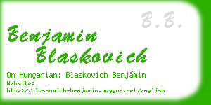 benjamin blaskovich business card